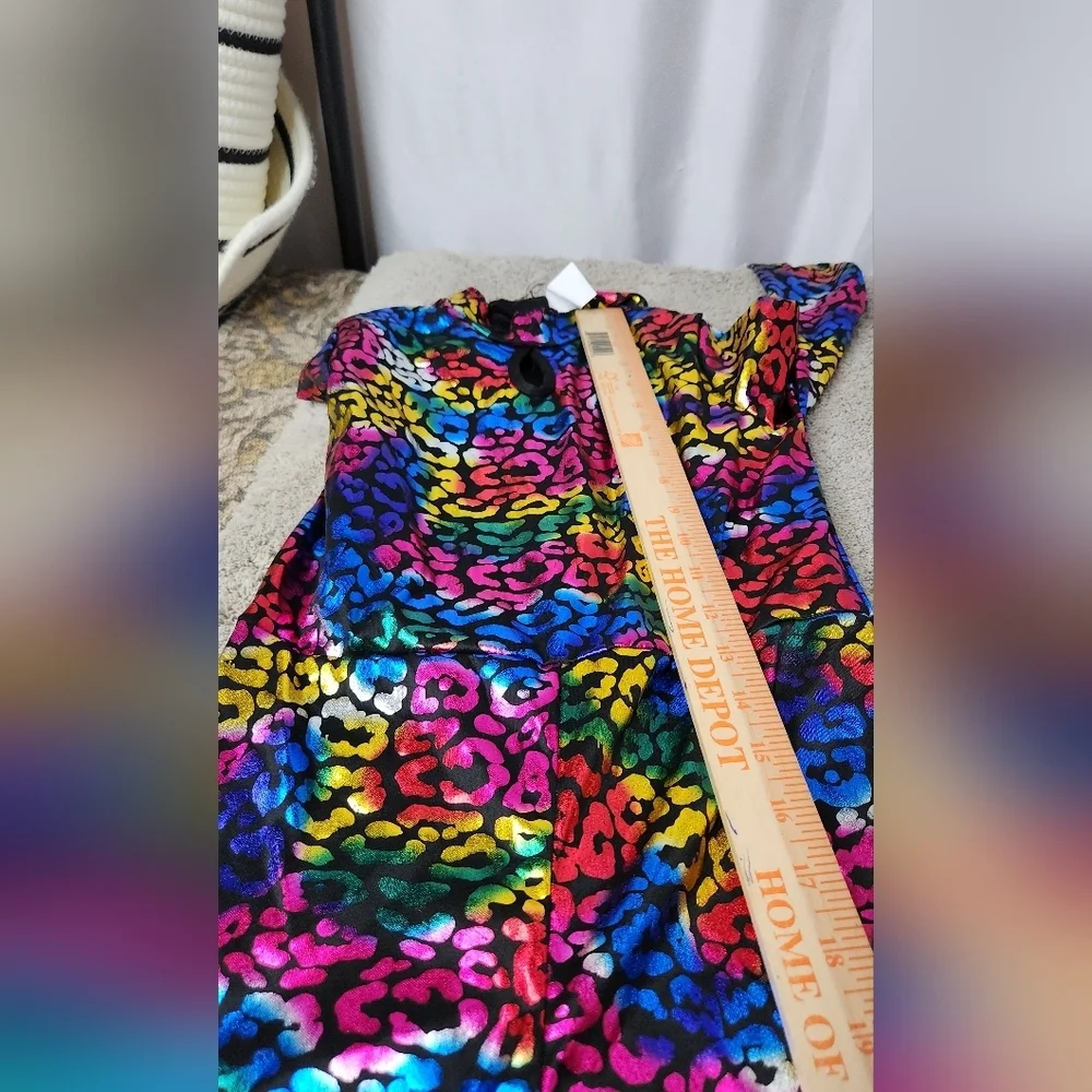 Child's Cat Rainbow Foil Jumpsuit Costume Small